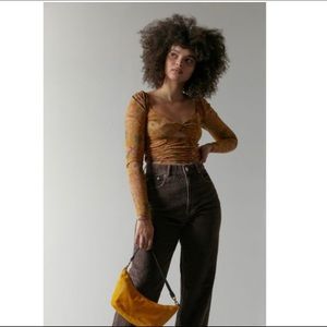 UO Juliana Crepe Cutout Cropped Top